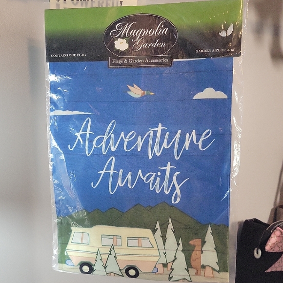 Magnolia Garden Blue Adventure Awaits Flag - Picture 1 of 4